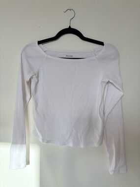 NWOT Hollister White Wide Neck Off Shoulder Top